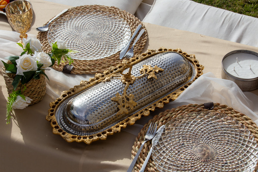 Table Oblong Dome — Copper, Gold Plated