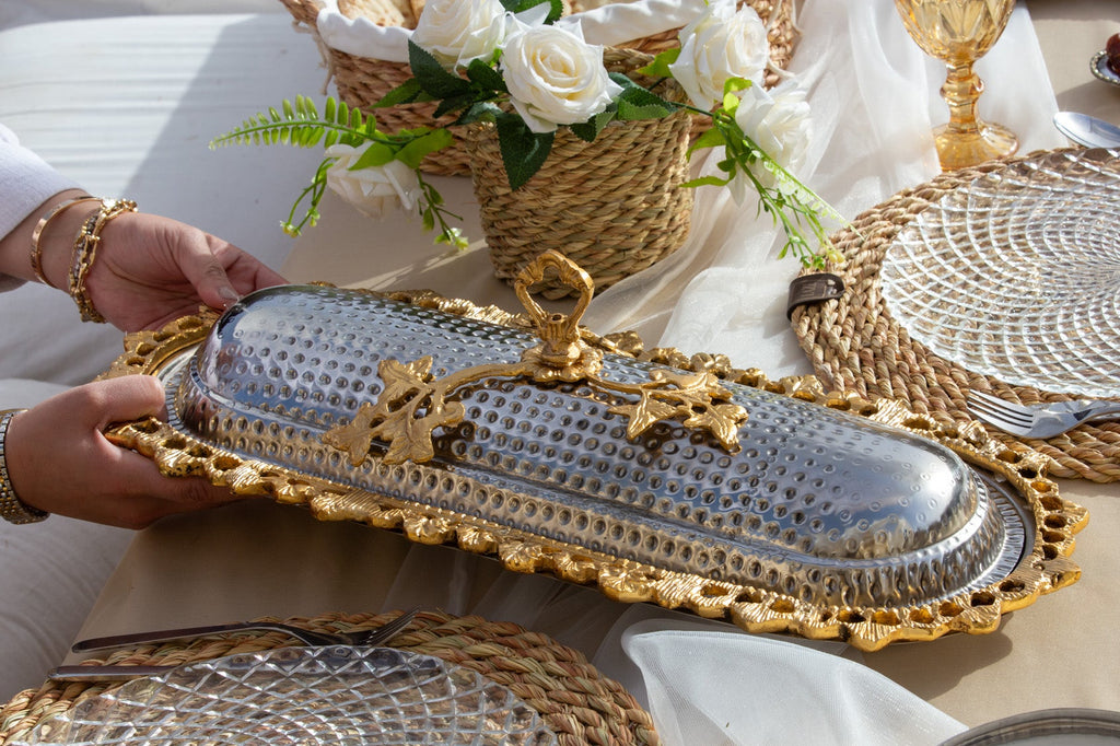 Table Oblong Dome — Copper, Gold Plated