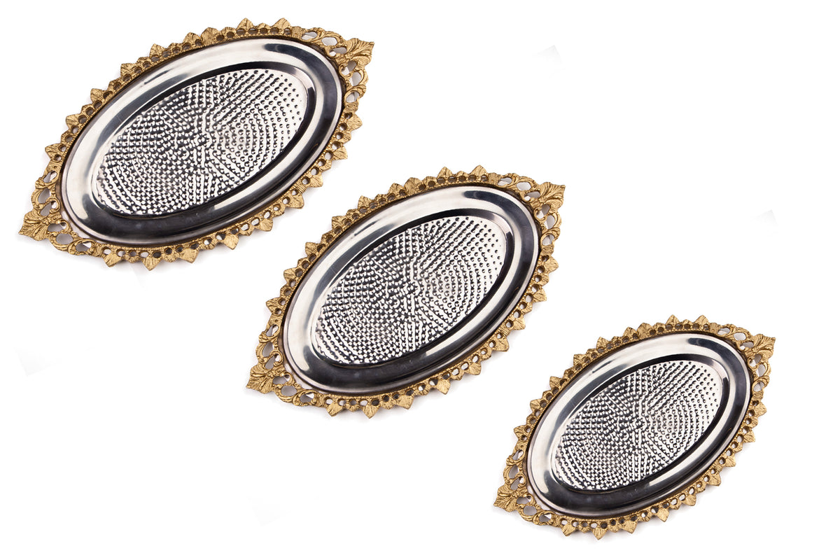 Table Oval Dish Set — Copper, Gold & Silver Plated